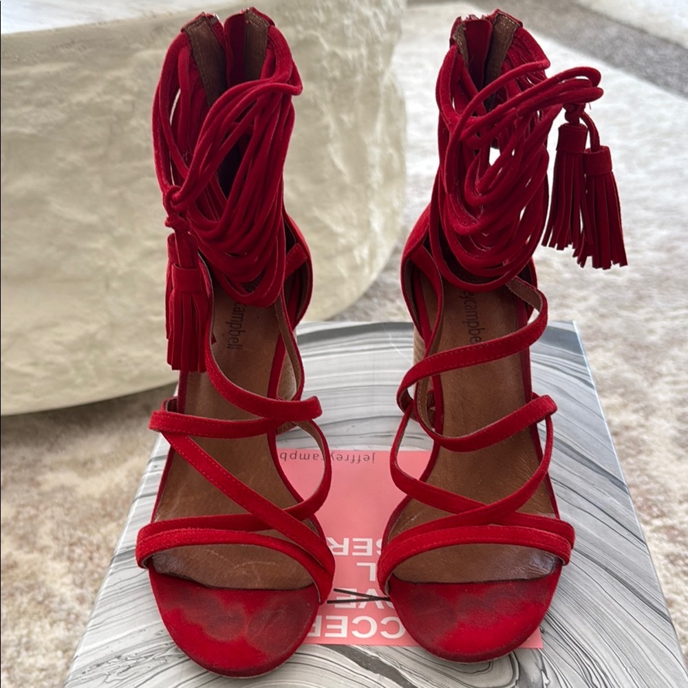 Jeffrey Campbell Red Velvet Stiletto Heels